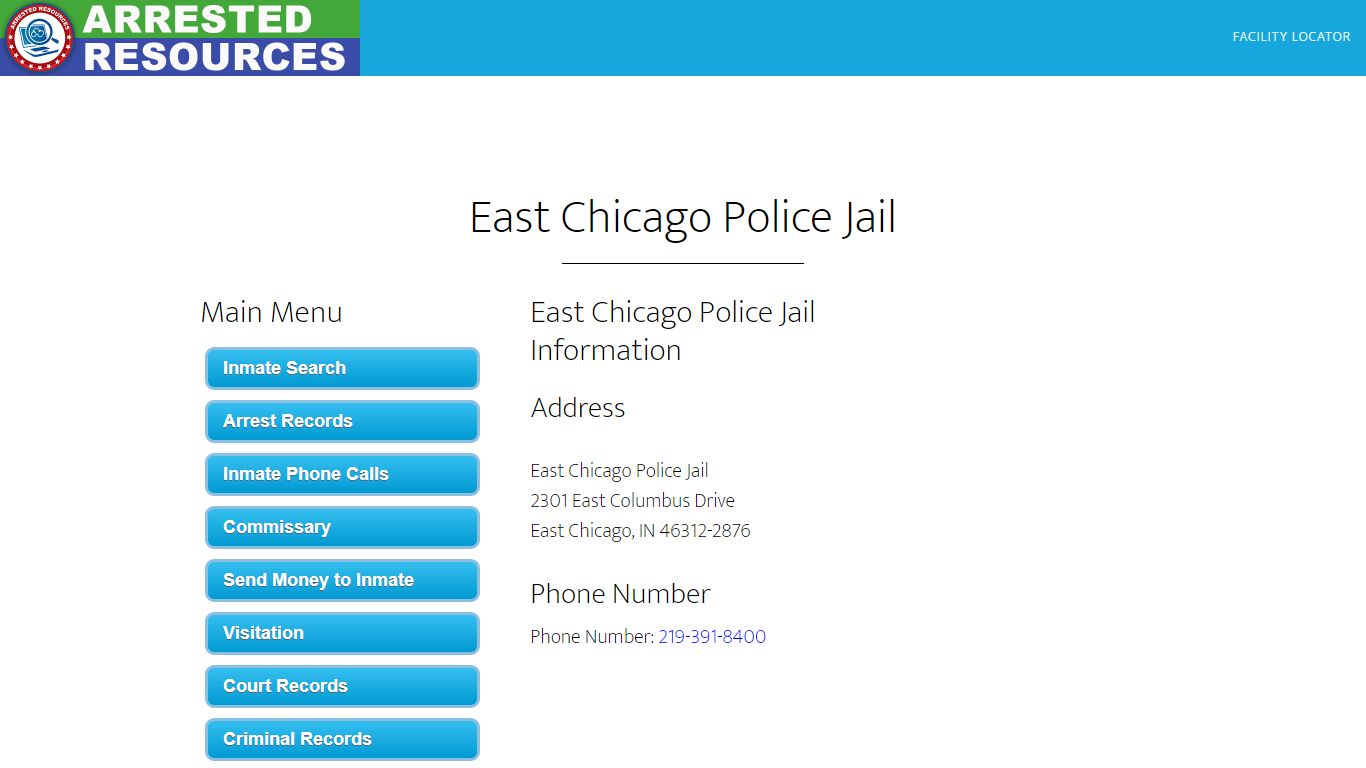 East Chicago Police Jail - Inmate Search - East Chicago, IN